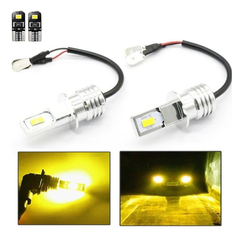 Kit 2 Lampada Led H3 Cob 60w 12/24v 3000k + Brinde