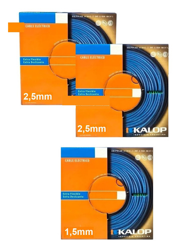 Cable Unipolar Kalop Iram Cat.5 X 3rollos  2rx2.5+ 1r 1.5mm 