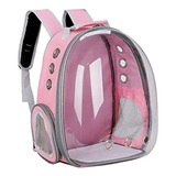 Mochila Acrílica Para Mascotas Para Perro, Gato Y Perro Con Vista Panorámica, Color Rosa