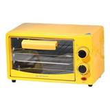 Mini Horno Eléctrico Multifuncional Temporizador Color Amarillo