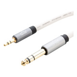 Cabo 1.5m P2 3.5mm Macho - P10 Stereo Trs Headphone Branco