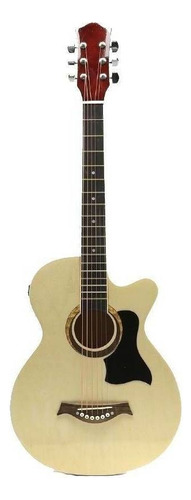 Guitarra Electroacústica Femmto 38in Natural Diapason Arce Para Diestros Con Equalizador Y Accesorios