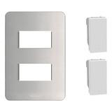 Placa 2 Mod Aluminio Con Interruptores Sencillos Quinziño Go