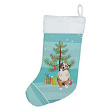 Stocking Red Merle Tricolor Pastor Australiano #2 Navidad