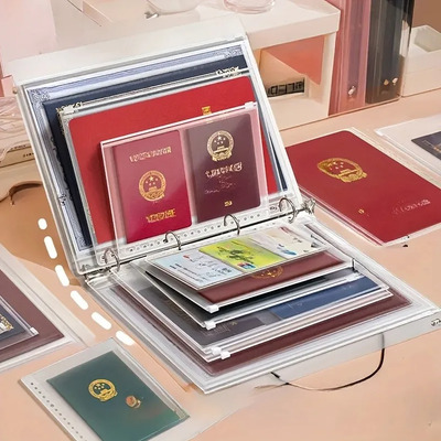 Carpeta Organizadora Con Fundas Para Pasaportes Y Documentos Transparent
