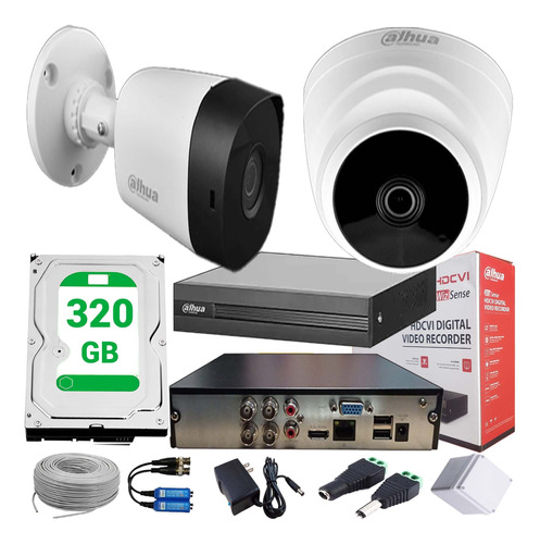 Cámaras De Seguridad Dahua Dvr 4ch + 2 Cam + Accesorios