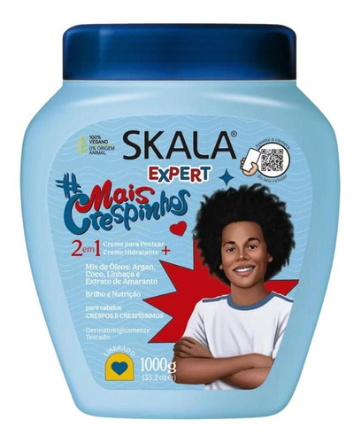 Máscara Hidratação Creme Pentear Crespos Infantil Skala 1kg