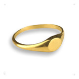 Anillo Mini Sello Redondo - Enchapado En Oro