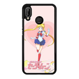 Funda Protector Para Huawei Sailor Moon Fondo Rosa Moda