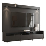 Rack Com Painel Para Tv Sala Suspenso Moderno 2.2 Preto