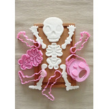 Cortante Plastico 3d Esqueleto En Piezas Cookies Halloween