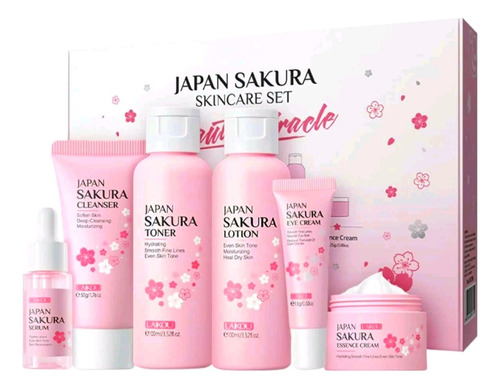 Set Skincare Japan Sakura Piel De Porcelana Y Radiante 6pzs