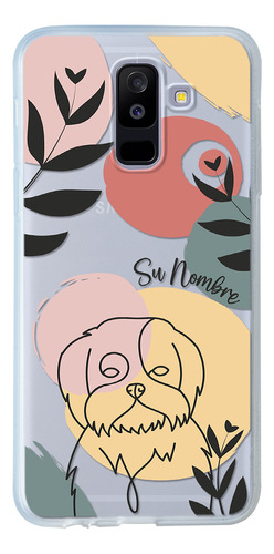 Funda Para Galaxy Mujer Perrito Shih Tzu Minimal Su Nombre