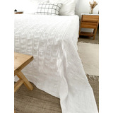 Cubrecama Hena & Co Mery Tramado Algodon Off White 270x270cm