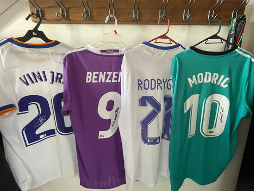Jersey Modric Benzema Rodrygo Vini Jr Autografos Real Madrid