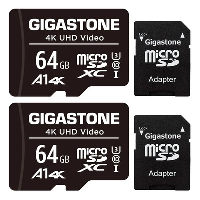 Tarjeta Microsd Gigastone De 64 Gb, Paquete De 2, Video 4k U