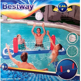 Red De Voley Inflable Para Pileta Con Pelota Juegos Bestway