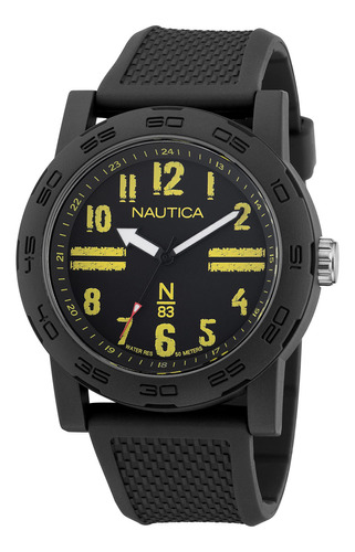 Reloj Nautica N83 Con Correa En Poliuretano Negro Negro