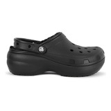 Crocs Classic Platform Lined Clog W Negro Mujer