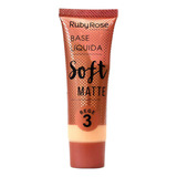 Base De Maquillaje Líquida Mate Mate Ruby Rose, Mate, Suave Y Mate, Tono Beige, 3  29 Ml