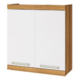 Armário Aéreo 2 Portas Burguesa Premium 80cm Nesher Cor Freijo Com Branco