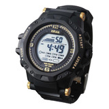 Reloj Pulsera Digital Resistente Al Agua Casual Negro Dorado