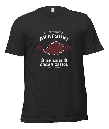 Playera Anime Naruto Organizacion Akatsuki N02 A2