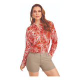 Camisa Casual Dama Shedrón Estampado Floral 992-70