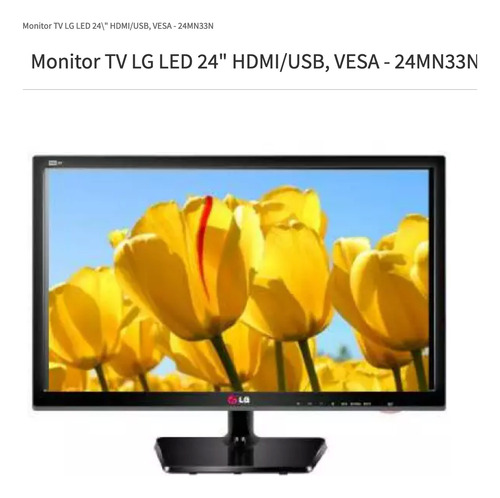 Tv Monitor LG Led Hd 24'' 24mn33n Usada _ Sem Nenhuma Avaria