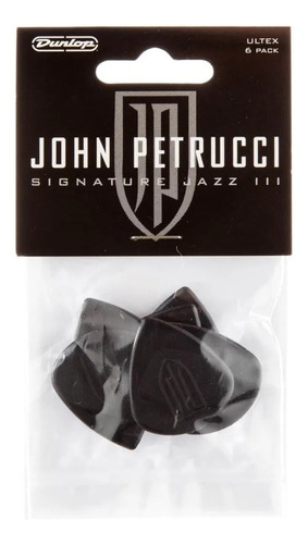 Kit Dunlop Jz3 John Petrucci Signat 427pjp Con 6 Lengüetas, Color Negro, Tamaño 1,5 Mm