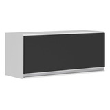 Armário Aéreo Lux 70cm 100% Mdf 01 Porta Branco Preto