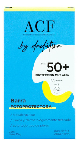 Acf By Dadatina Barra Fotoprotectora Fps 50 Protector Solar