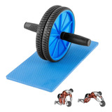 Roda Abdominal + Tapete Fitness Exercícios Malhar Em Casa