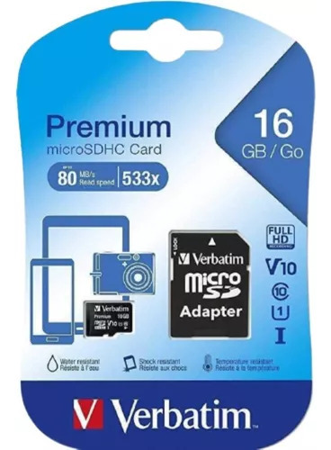 Tarjeta De Memoria Microsd Verbatim 16gb, Clase 10