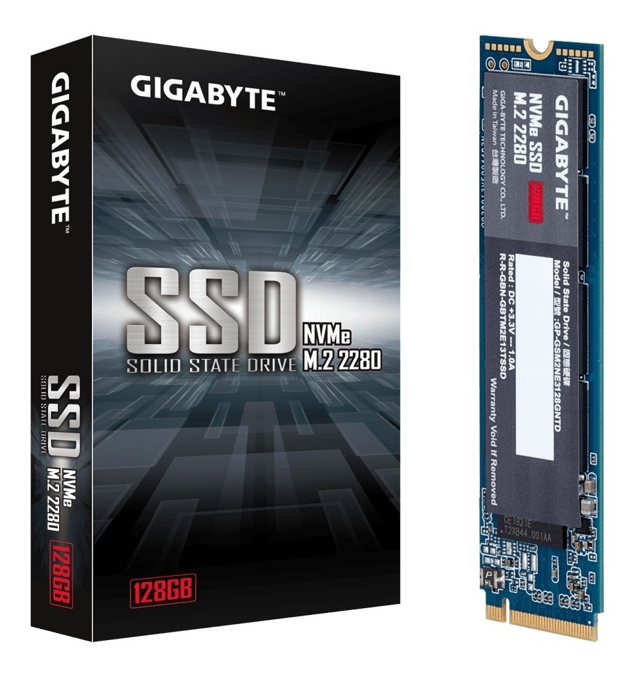 DISCO RIGIDO SSD 128GB GIGABYTE M.2 2280 PCIE 3.0 X4 NVME NEGRO