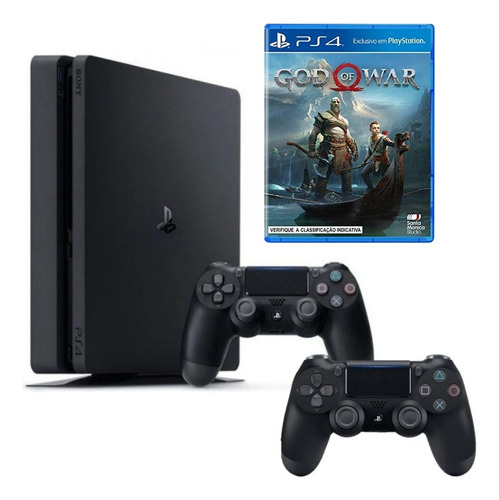 Sony Playstation 4 Slim 500gb 2 Controles 1 Jogo Completo Com Nota Fiscal - Ps4 Slim 500gb 2 Controles