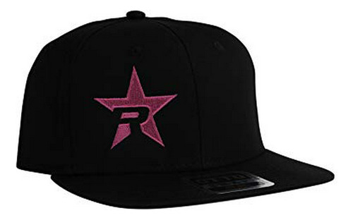 Gorra Camionera Negra Con Estrella Rosa.