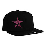 Gorra Camionera Negra Con Estrella Rosa.