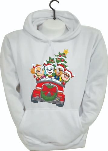 Buzos Hoodies Navideño Paw Patrol Patrulla Canina Navidad 