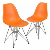 Mueble Flash 2 Pk. Silla De Plástico Naranja Serie Elon Con 