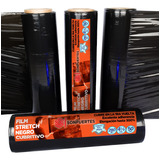 Film Stretch Negro Cubritivo Virgen Refor 50cm Rollo Pack X4