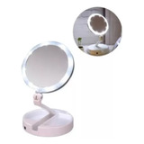 Espejo Maquillaje Ajustable Con Luz Led Doble Cara Aumento