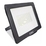 Reflector Led King 100w Alta Potencia Ip65 Apto Exterior Carcasa Negro Luz Blanco Frío