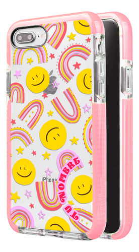 Funda Para iPhone Con Nombre Para Mujer Caritas Felices