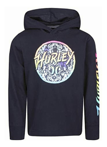 Hurley Camiseta De Manga Larga Con Capucha Para Niño, Color