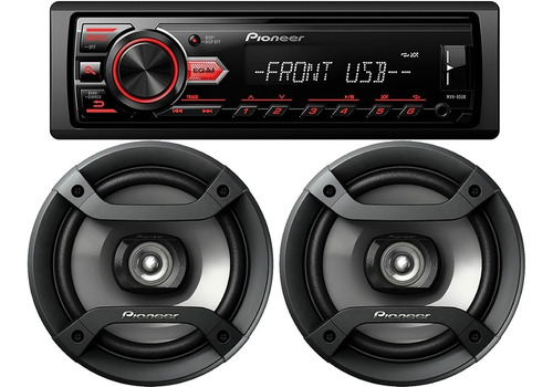 Stereo Pioneer Mvh 85 085 Usb Aux + Parlantes 6 1634 Combo