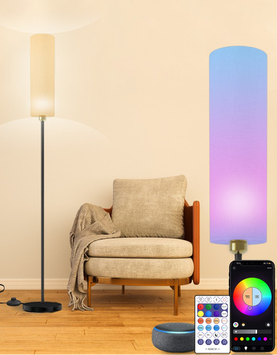 Lámpara De Piso Moderna Wifi Inteligente Control For App Rgb