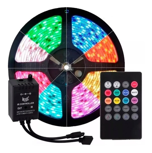 Tira Del Led Rgb Rgb 5050 Audioritmica Fuente Musica Sonido