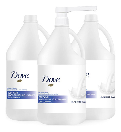 Gel De Ducha Dove Nutrición Profunda 3 Botellas De 5 Lts C/u