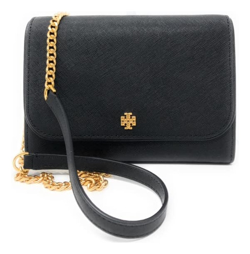 Bolso Bandolera Con Cadena Emerson De Tory Burch, Color Negr